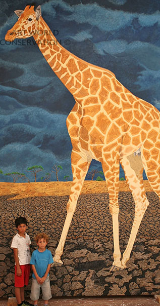 Rothschilds Giraffe and child