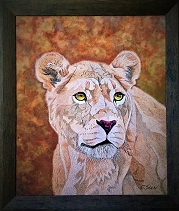 Katanga Lioness Portrait 77cm x 66cm on canvas signed by Virginia McKenna.jpg